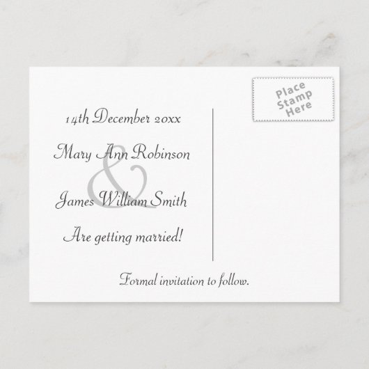 Carte Postale Faire-part Élégant Enregistrer La Date Éblouissante Étincelan (Dos)