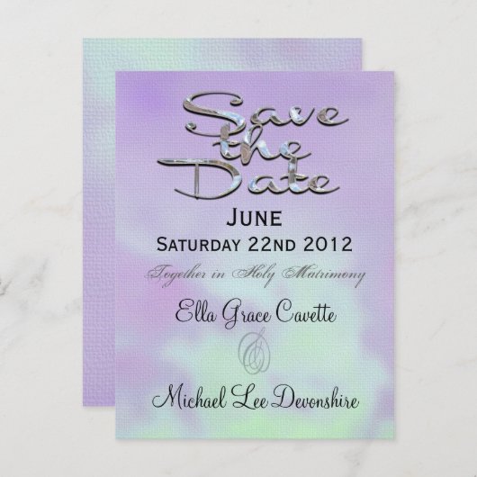 Carte Postale Faire-part Élégant Enregistrer La Date High Noon Mariage Rapp (Devant / Derrière)
