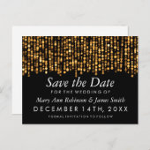 Carte Postale Faire-part Élégant Enregistrer La Date Moderne Lumière Or (Devant / Derrière)