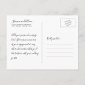 Carte Postale Faire-part Élégant et Simple Faire Part Noir et Blanc (Dos)