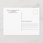 Carte Postale Faire-part Élégant Été Printemps Blush Floral Enregistrer la (Dos)