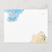 Carte Postale Faire-part Élégant Étoile de Mer Aquarelle Sauvegarder Notre  (Dos)