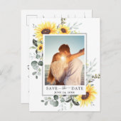 Carte Postale Faire-part Elégant Eucalyptus PHOTO Mariage Enregistrer la da (Devant / Derrière)