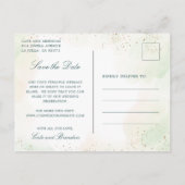 Carte Postale Faire-part Elégant Eucalyptus Verdure Mariage Enregistrer La  (Dos)