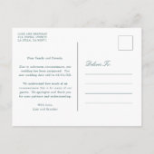Carte Postale Faire-part Elégant Eucalyptus Verdure Mariage Postponse (Dos)
