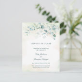 Carte Postale Faire-part Elégant Eucalyptus Verdure Mariage Postponse (Debout devant)