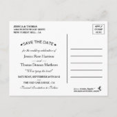 Carte Postale Faire-part Elégant Fils Noir & Blanc Mariage Enregistrer La D (Dos)