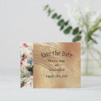 Élégant Fleurs Aquarelle Or Save the Date