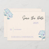 Carte Postale Faire-part Elegant Floral Save the Date Card (Devant / Derrière)