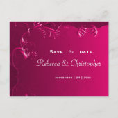 Carte Postale Faire-part Elégant Fuchsia mariage rose Enregistrer la date (Devant)