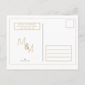 Carte Postale Faire-part Élégant Glam White Gold Calendrier Enregistrer la (Dos)