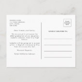 Carte Postale Faire-part Élégant Gold Calligraphy Graduation (Dos)