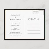 Carte Postale Faire-part Elegant Gold Parties scintillant Script Photo Enre (Dos)