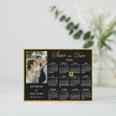 Carte Postale Faire-part Elegant Gold Parties scintillant Script Photo Enre (Debout devant)