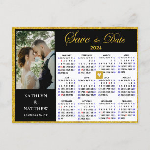 Carte Postale Faire-part Elegant Gold Parties scintillant Script Photo Enre