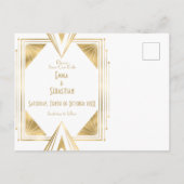 Carte Postale Faire-part Elégant Grand Gatsby Art Déco Enregistrer les Date (Dos)