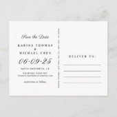 Carte Postale Faire-part Elégant Jaune Photo Collage Mariage Enregistrer la (Dos)