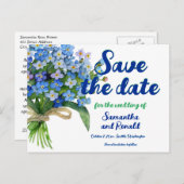 Carte Postale Faire-part Élégant mariage à l'aquarelle Ne m'oubliez pas (Devant / Derrière)