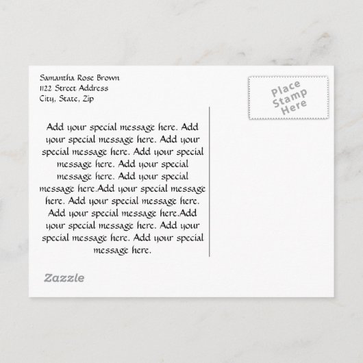 Carte Postale Faire-part Élégant mariage à l'aquarelle Ne m'oubliez pas (Dos)