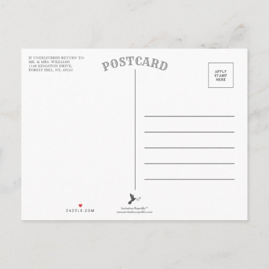 Carte Postale Faire-part Élégant Mariage Agate Bourgogne Enregistrer La Dat (Dos)