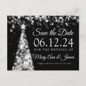 Carte Postale Faire-part Élégant Mariage de Noël Argent Save The Date (Devant)