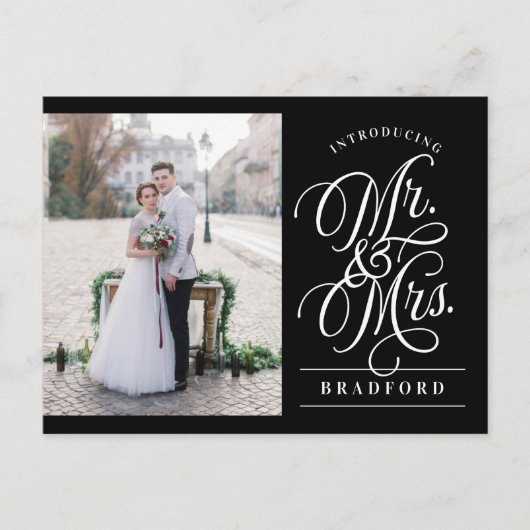 Carte Postale Faire-part Élégant Mariage en Intime (Devant)