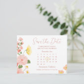 Carte Postale Faire-part Élégant Mariage Fleur Fleur Sauvage Calendrier Enr (Debout devant)