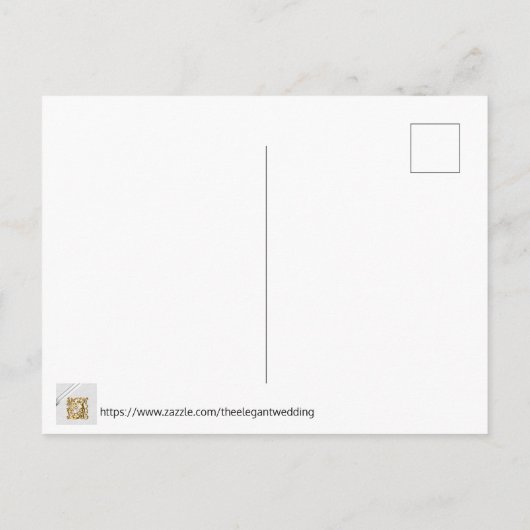 Carte Postale Faire-part Élégant mariage Gold Enregistrer la date (Dos)