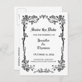Carte Postale Faire-part Elégant mariage halloween enregistrer la date cart (Devant / Derrière)