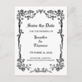 Carte Postale Faire-part Elégant mariage halloween enregistrer la date cart (Devant)