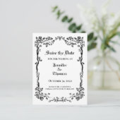 Carte Postale Faire-part Elégant mariage halloween enregistrer la date cart (Debout devant)
