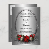 Carte Postale Faire-part Elégant mariage halloween enregistrer la date cart (Devant / Derrière)