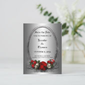 Carte Postale Faire-part Elégant mariage halloween enregistrer la date cart (Debout devant)