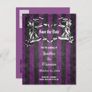 Carte Postale Faire-part Elégant mariage halloween enregistrer la date cart