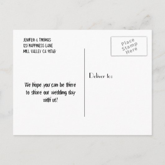 Carte Postale Faire-part Elégant mariage halloween enregistrer la date cart (Dos)