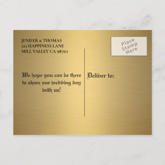 Carte Postale Faire-part Elégant mariage halloween enregistrer la date cart (Dos)