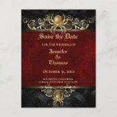 Carte Postale Faire-part Elégant mariage halloween enregistrer la date cart (Devant)