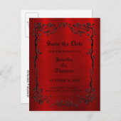 Carte Postale Faire-part Elégant mariage halloween enregistrer la date cart (Devant / Derrière)