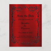 Carte Postale Faire-part Elégant mariage halloween enregistrer la date cart (Devant)