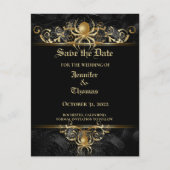 Carte Postale Faire-part Elégant mariage halloween enregistrer la date cart (Devant)