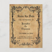 Carte Postale Faire-part Elégant mariage halloween enregistrer la date cart (Devant)