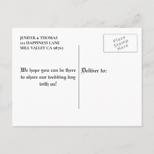 Carte Postale Faire-part Elégant mariage halloween enregistrer la date cart (Dos)