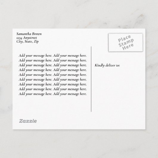 Carte Postale Faire-part Élégant Mariage Paillettes et Feuille d'Or Faux (Dos)