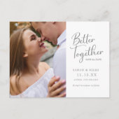 Carte Postale Faire-part Élégant Mariage photo de script moderne (Devant)