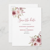 Carte Postale Faire-part Élégant Mariage rose (Devant / Derrière)