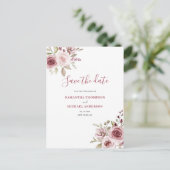 Carte Postale Faire-part Élégant Mariage rose (Debout devant)