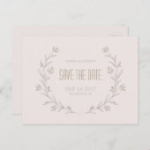 Carte Postale Faire-part Élégant mariage rustique floral lilas enregistrer  (Devant / Derrière)