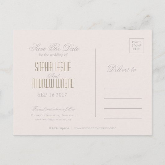 Carte Postale Faire-part Élégant mariage rustique floral lilas enregistrer  (Dos)