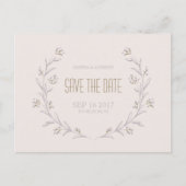 Carte Postale Faire-part Élégant mariage rustique floral lilas enregistrer  (Devant)