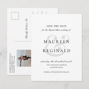 Carte Postale Faire-part Élégant Mariage Traditionnel Enregistrer la Date